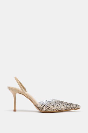 RHINESTONE SLINGBACK SHOES - Beige by Zara