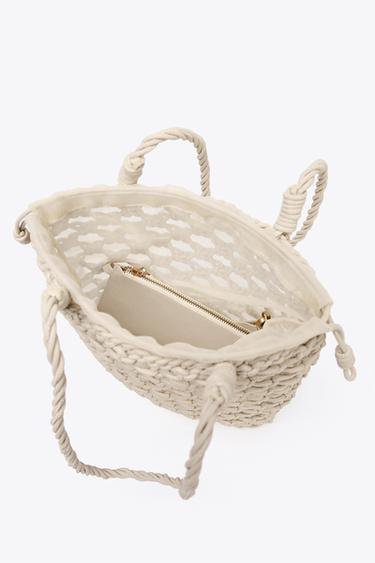 BRAIDED SHOPPER - Ecru by Zara - Image 6