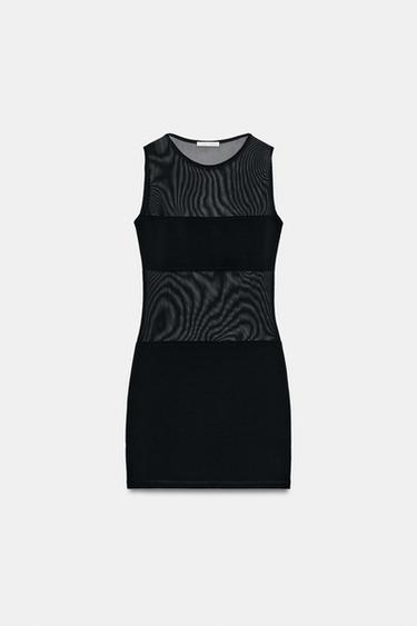 ROBE COURTE BIMATIÈRE EN TULLE - Noir de Zara - Image 3