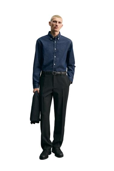 COTTON - CASHMERE DENIM SHIRT - Blue by Zara