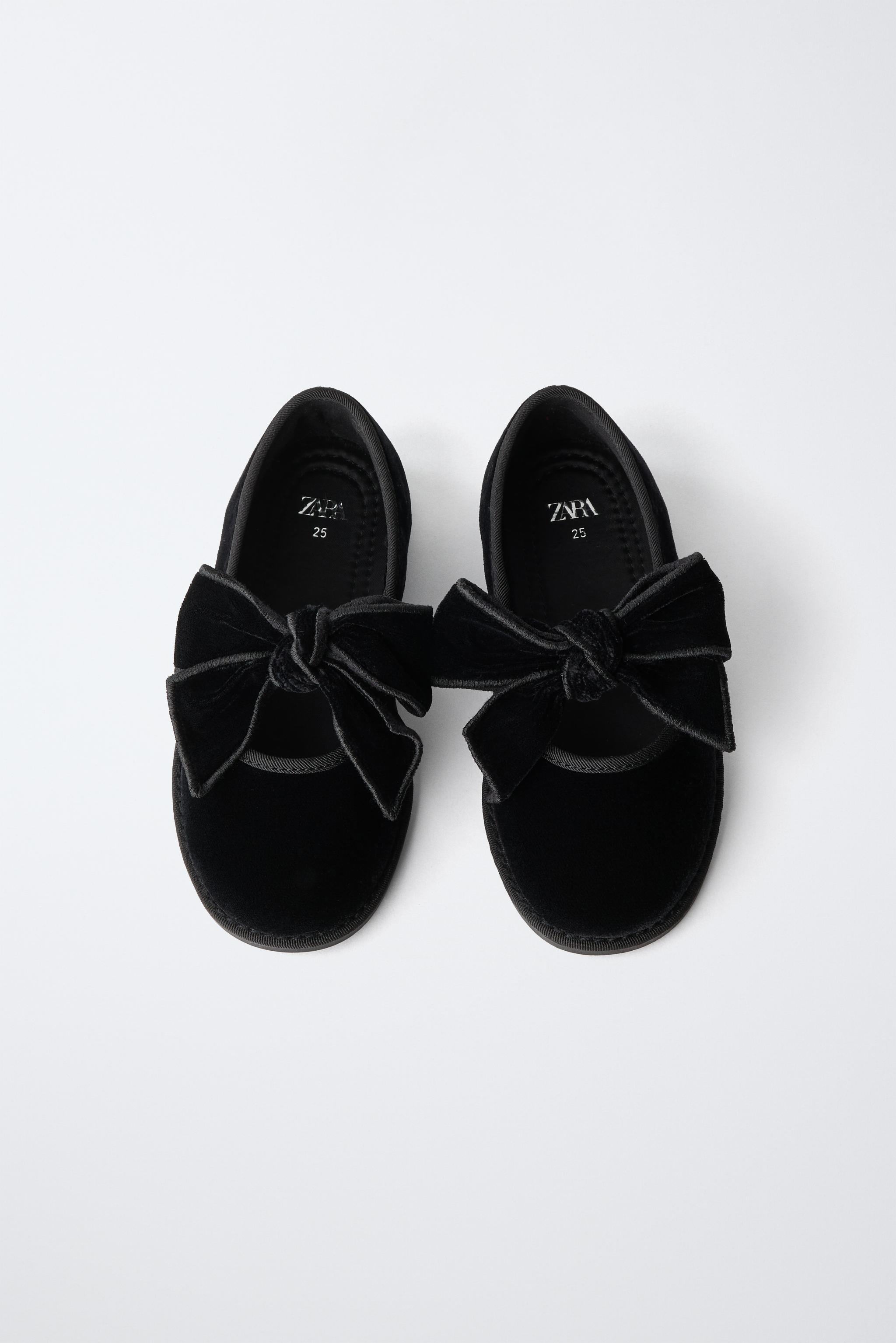 VELVET BOW BALLET FLATS