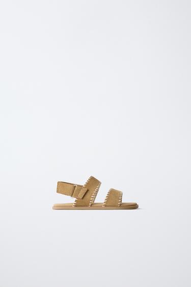 BAREFOOT LEATHER SANDALS - Brown by Zara - Image 0