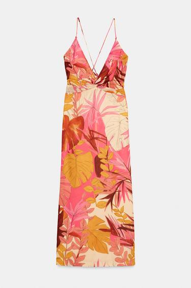 PRINTED STRAPPY MIDI DRESS - Multicoloured by Zara - Image 0