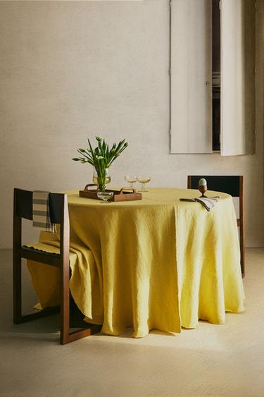 NAPPE FIL TEINT UNI - Jaune de Zara