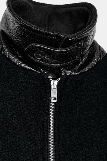 BALLOON BOMBER JACKET WITH CONTRAST WOOL COLLAR - Black by Zara - Image 10