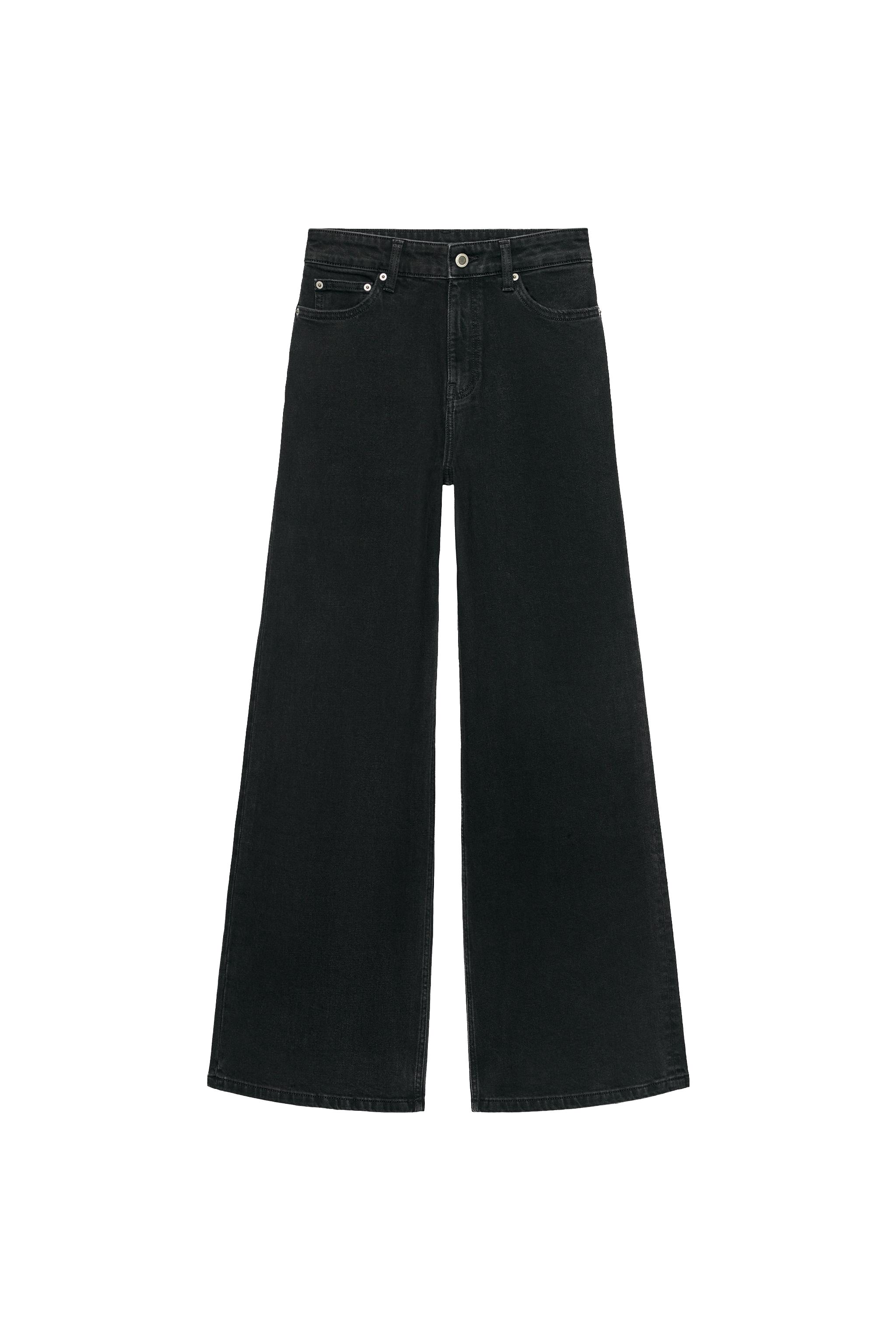 ZW COLLECTION コンフォート ハイウエスト ワイドレッグ デニムパンツ