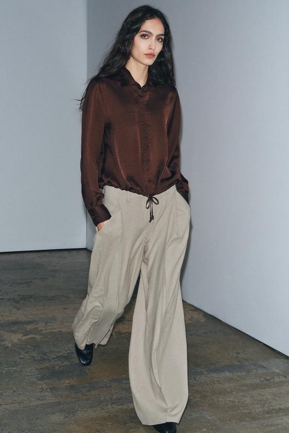 PLEATED WOOL PANTS ZW COLLECTION