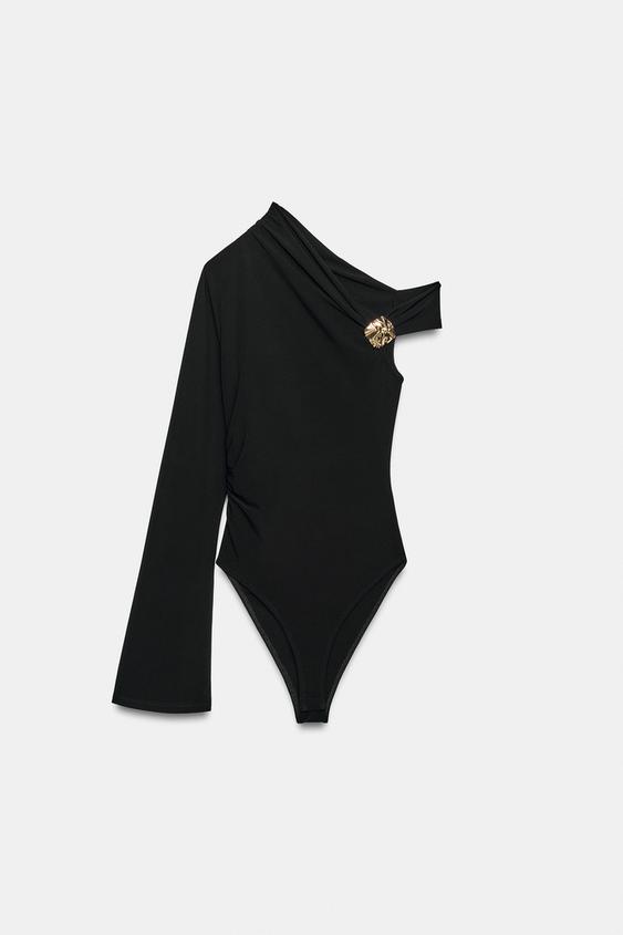 BODY ASYMÉTRIQUE BIJOU - Noir de Zara - Image 5