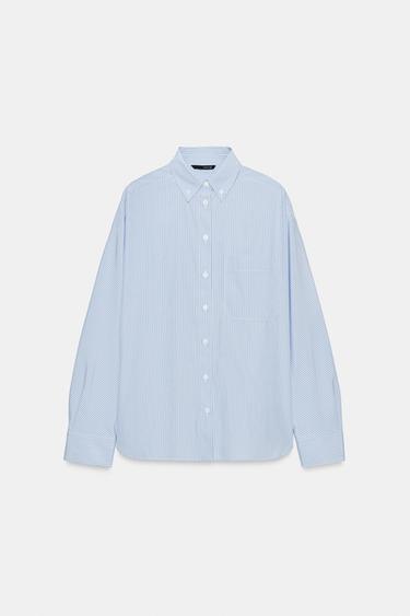 CAMISA RAYAS - Azul / Blanco de Zara - Imagen 0