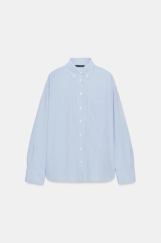 CAMISA RAYAS - Azul / Blanco de Zara - Imagen 0