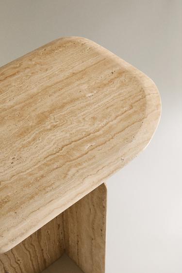 TABLE D'APPOINT TRAVERTIN - Écru de Zara - Image 2