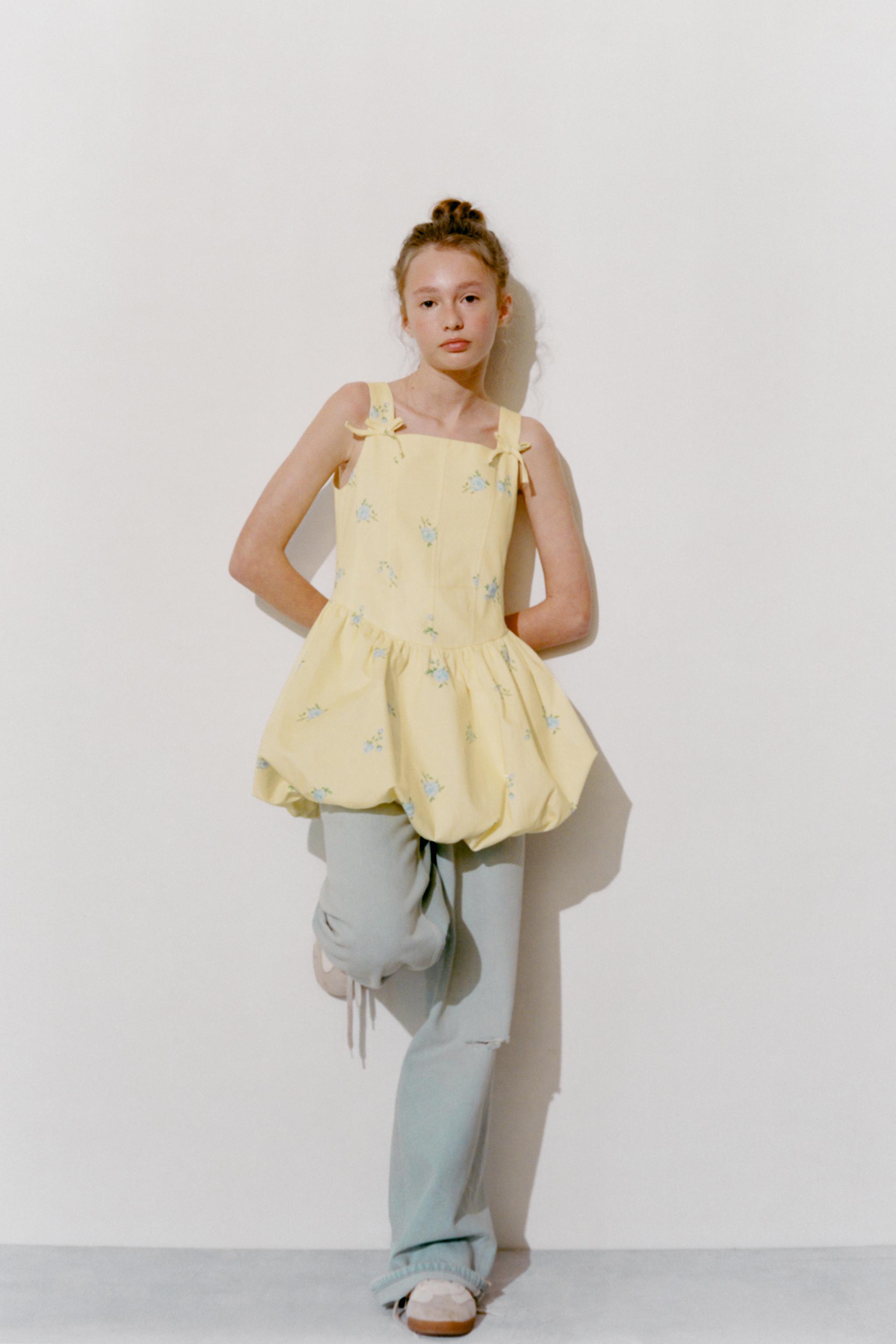 FLORAL BUBBLE HEM DRESS