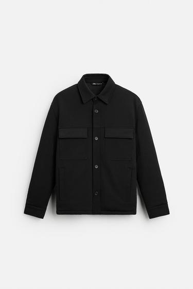 QUILTED OVERSHIRT - Black by Zara - Image 4