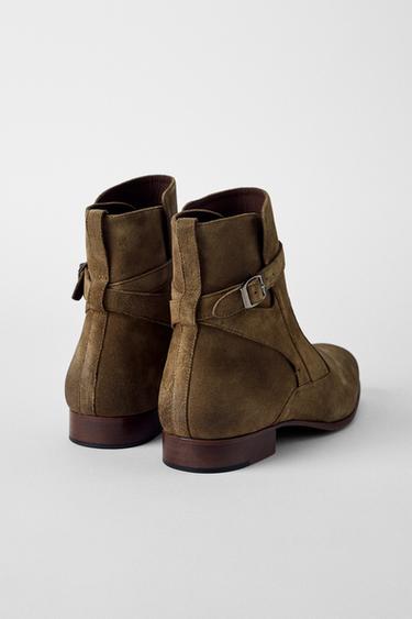 BOTTES EN CUIR À BOUCLE BOBBY GILLESPIE X ZARA - Marron de Zara - Image 3
