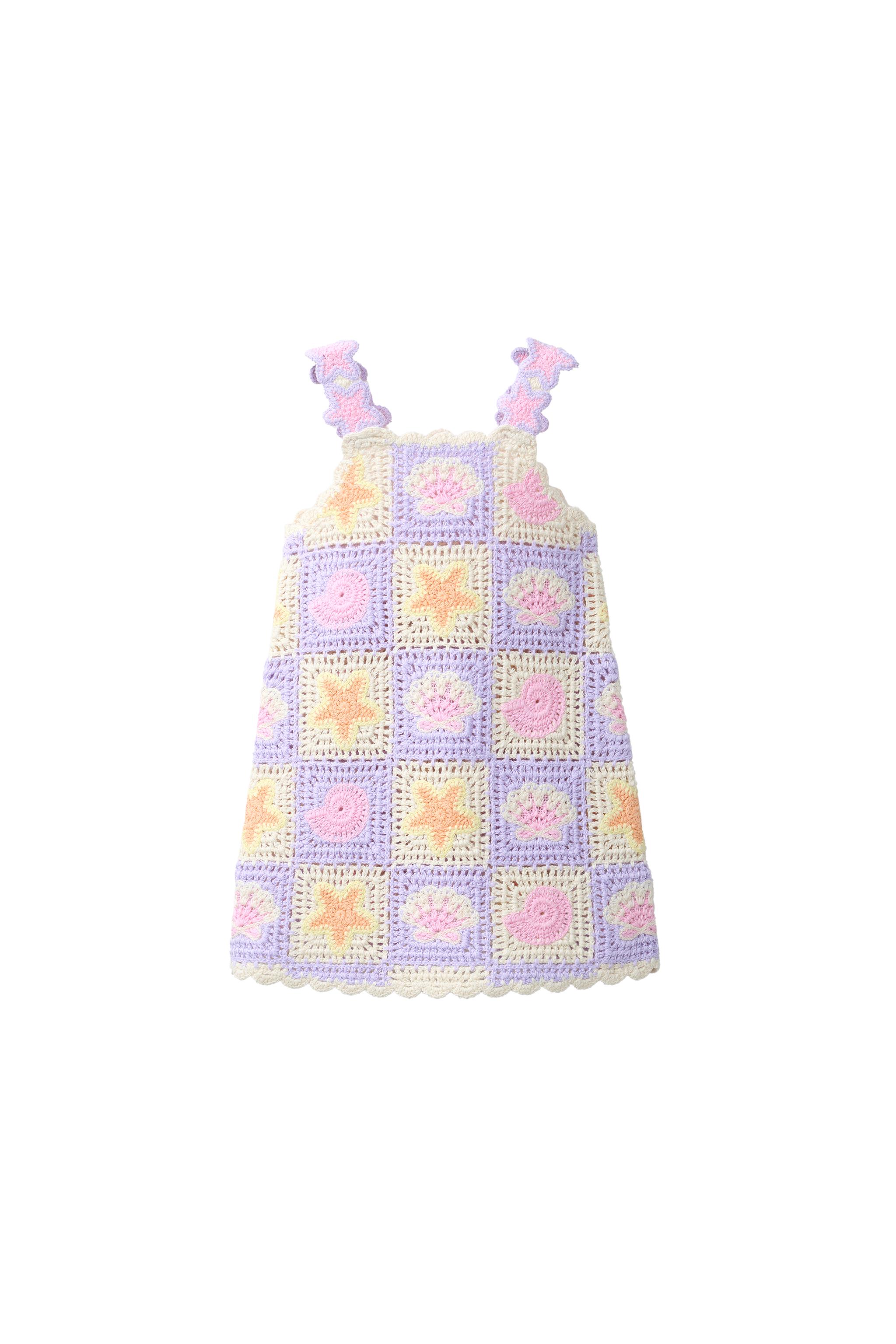Zara - Crochet Knit Dress With Sea Motifs - Lilac - 1 Years (33,9 Inches) - Kids Zara - Crochet Knit Dress With Sea Motifs - Lilac - 1 Years (33,9 Inches) - Kids