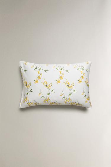 TAIE D’OREILLER SATIN IMPRIMÉ MIMOSA - Blanc cassé de Zara - Image 3