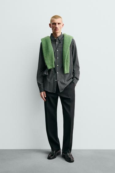 قميص مربعات مع صوف Origins - متعدد الألوان الخاص بـ Zara