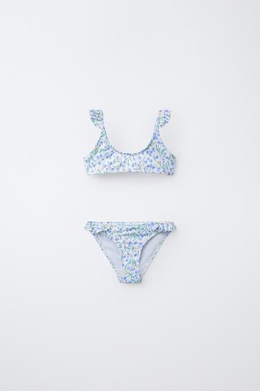 AGES 6-14 / LEAF PRINT BIKINI - Blue by Zara - Image 0