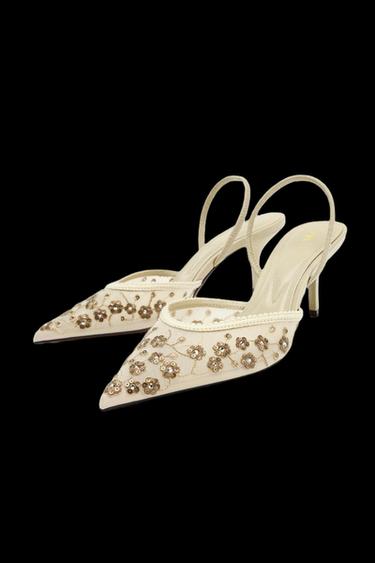 ZAPATO TACÓN MESH BORDADOS - Multicolor de Zara