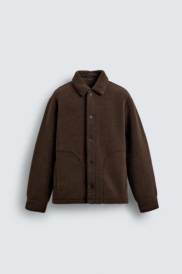 FAUX SHEARLING OVERSHIRT - Brown by Zara