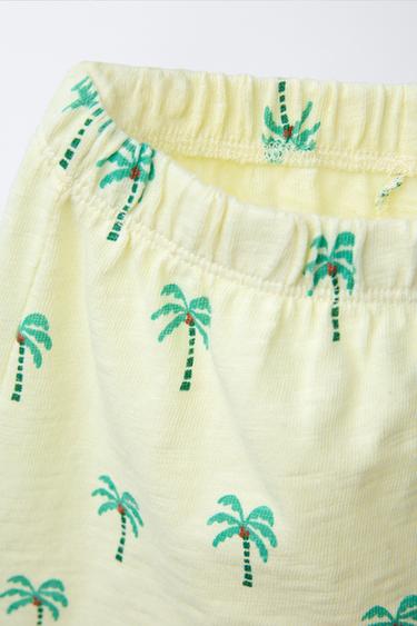 BERMUDA IMPRIMÉ PALMIERS - Jaune clair de Zara - Image 2