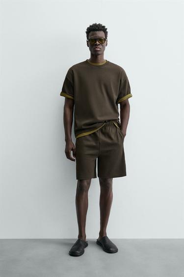 RELAXED FIT TEXTURED SWEATSHIRT - Brown by Zara - Image 0