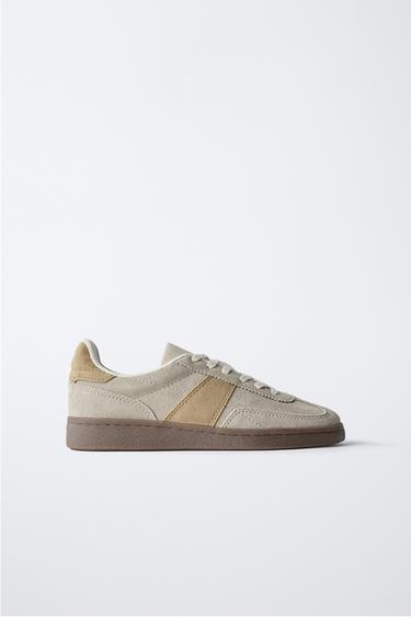 SPLIT SUEDE TRAINERS - Grey by Zara - Image 0