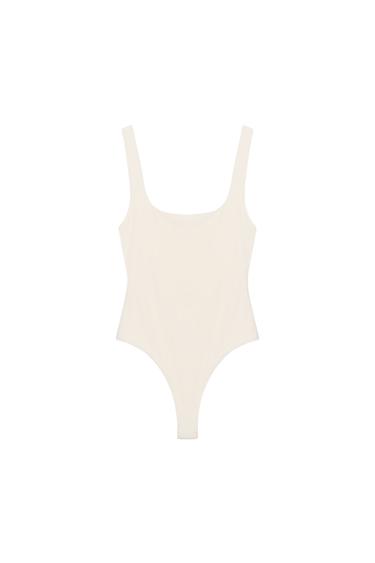 BODY ELÁSTICO ESCOTE CUADRADO - Crudo de Zara