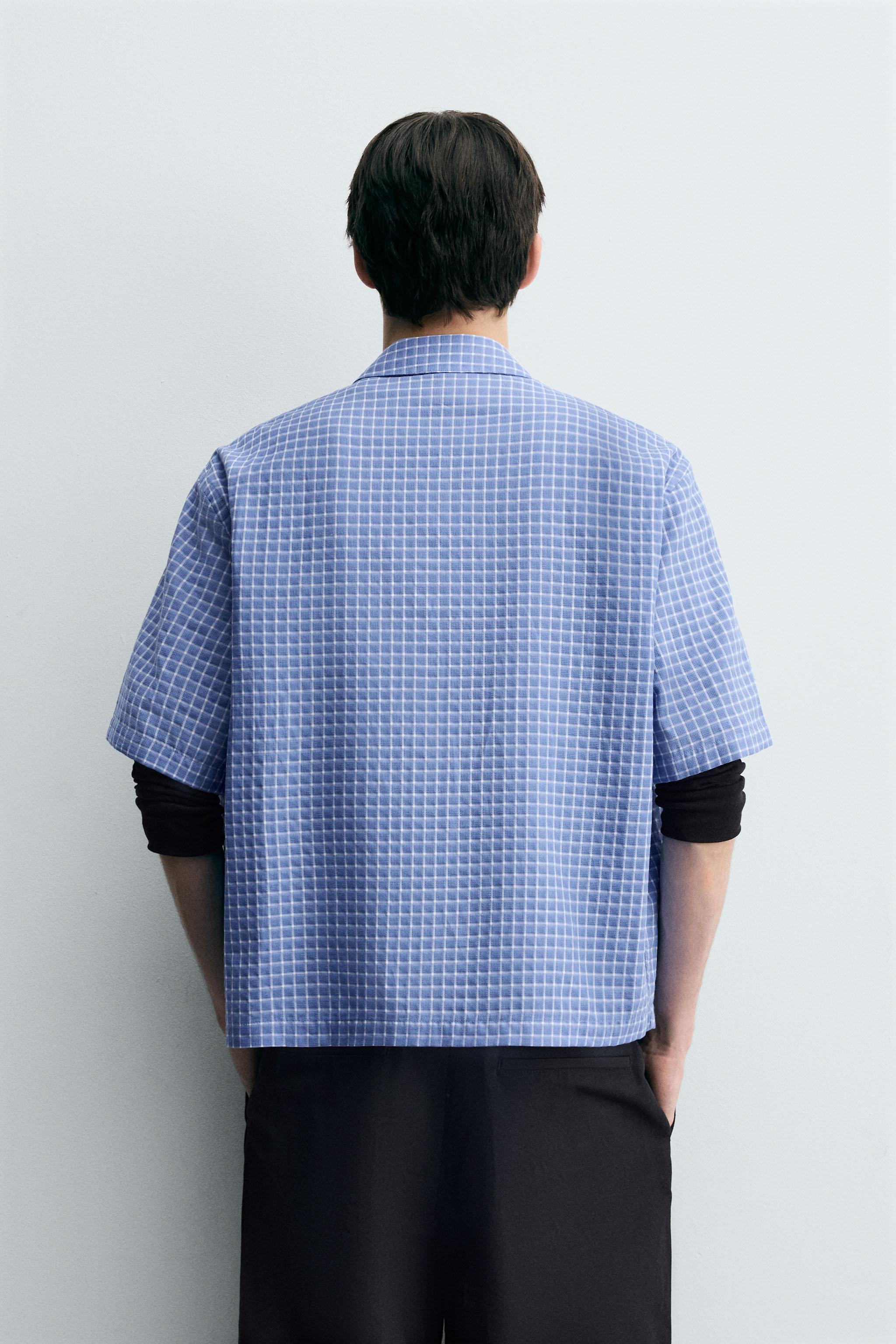 トップス OFF-WHITE Cotton Check Shirt size L Off-White Navy Blue Checkered Cotton Button Front Shirt XS