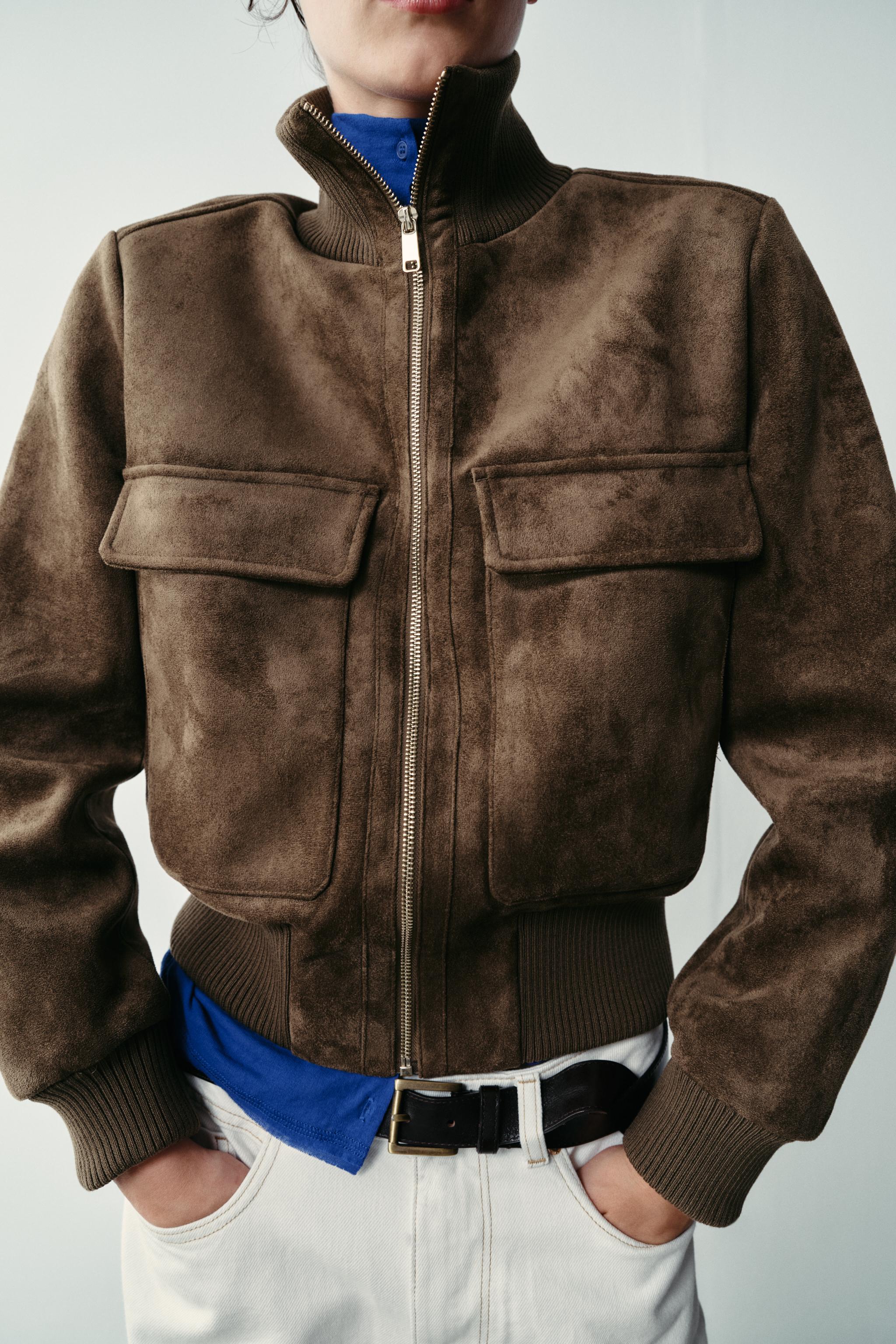 BLOUSON BOMBER EFFET DAIM
