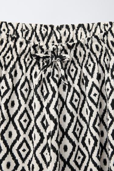 PRINTED TEXTURED BALLOON TROUSERS - Black by Zara - Image 2