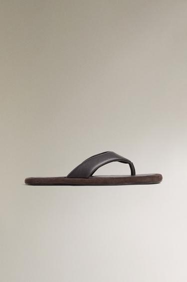 SANDALEN FLACH LEDER KOMFORT - Braun von Zara - Bild 0