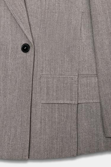 OVERSIZE WOOL BLAZER ZW COLLECTION - Beige-brown by Zara - Image 3