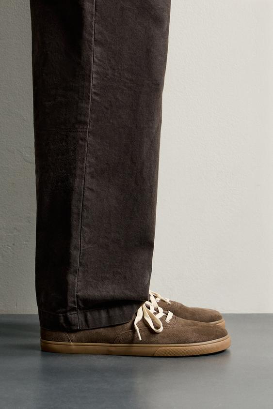 ZAPATILLA PIEL BAREFOOT - Marrón de Zara - Imagen 0