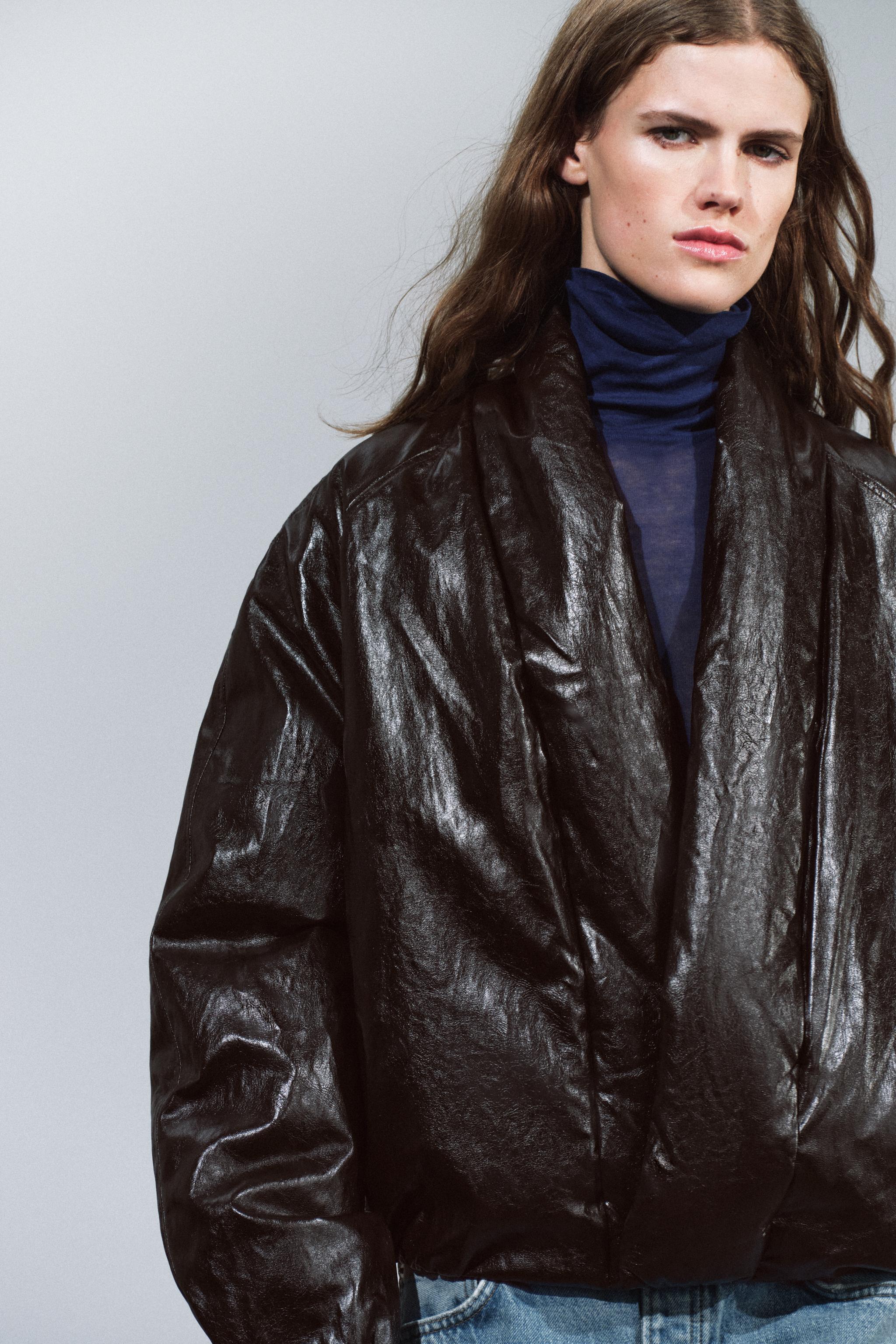 ZW COLLECTION FAUX LEATHER PADDED JACKET