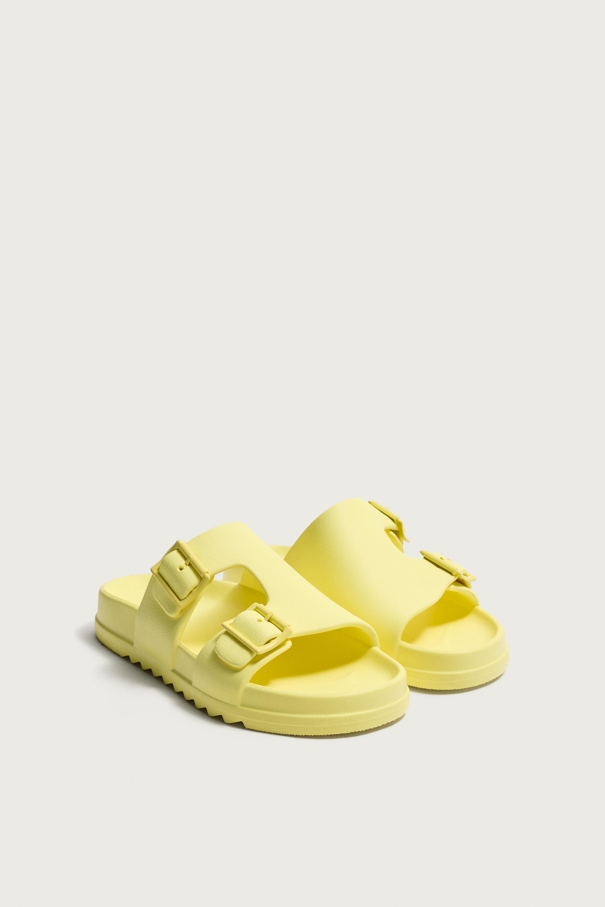 RUBBERIZED DOUBLE STRAP SANDALS — Yellow (alternate view)