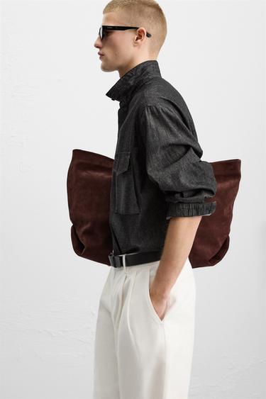 DENIM SHIRT WITH POCKETS - Black by Zara - Image 6