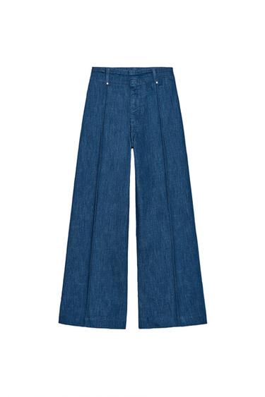 JEANS ZW COLLECTION WIDE LEG TIRO ALTO - Azul de Zara