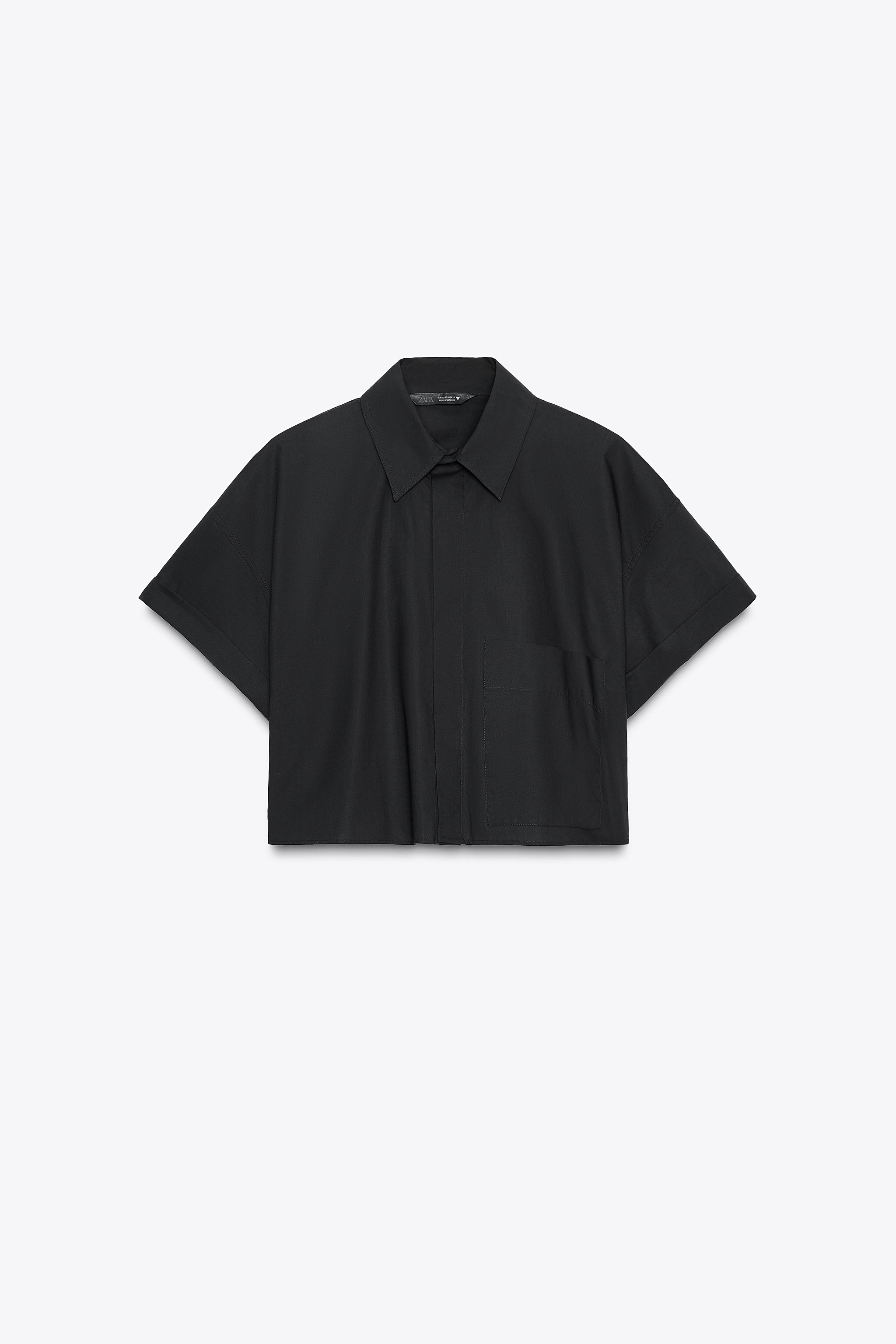 POPLIN CROP SHIRT