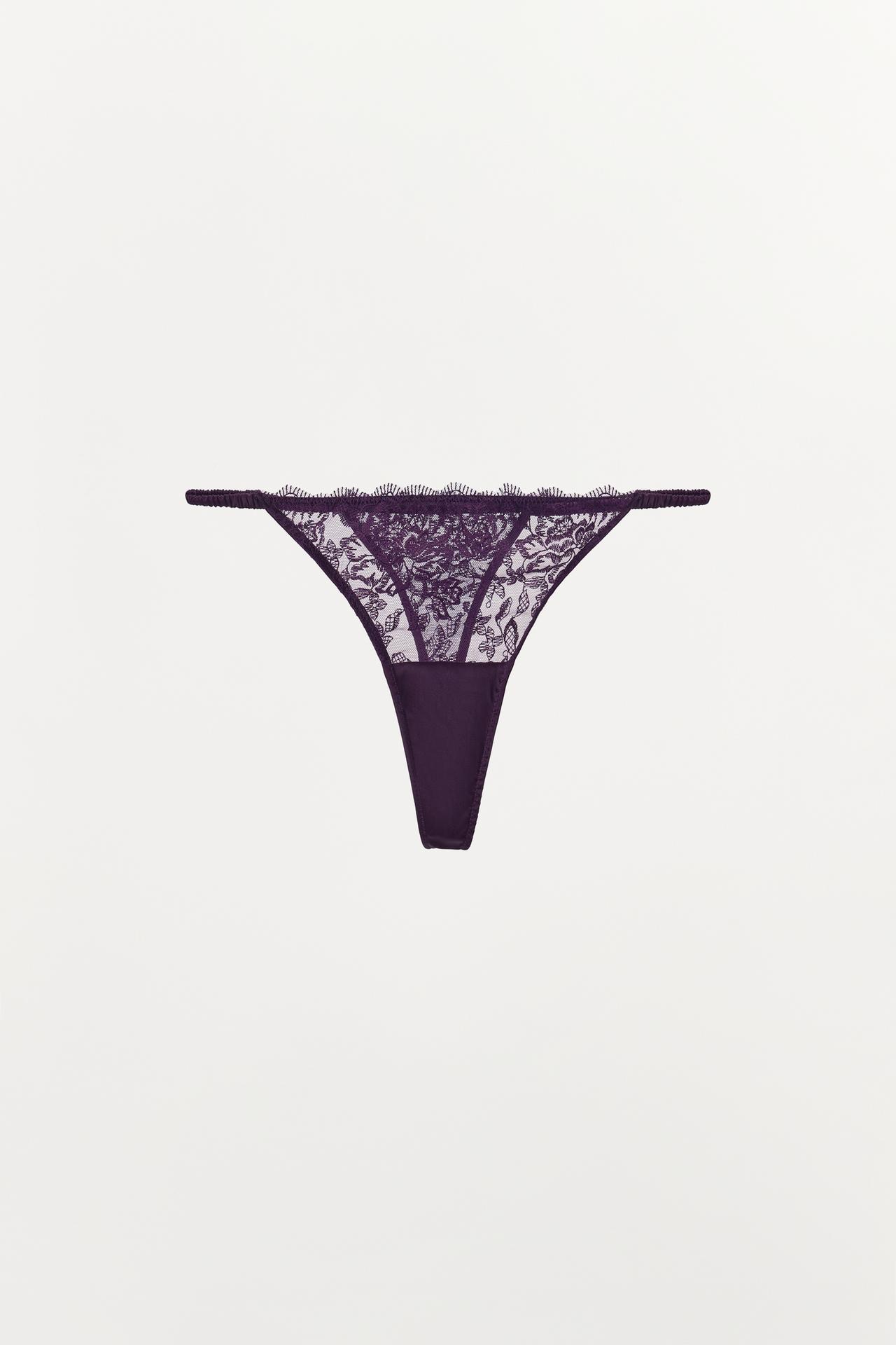LACE THONG — Violet