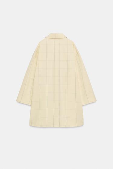 ZW COLLECTION CHECK TRENCH COAT - Butter by Zara - Image 3