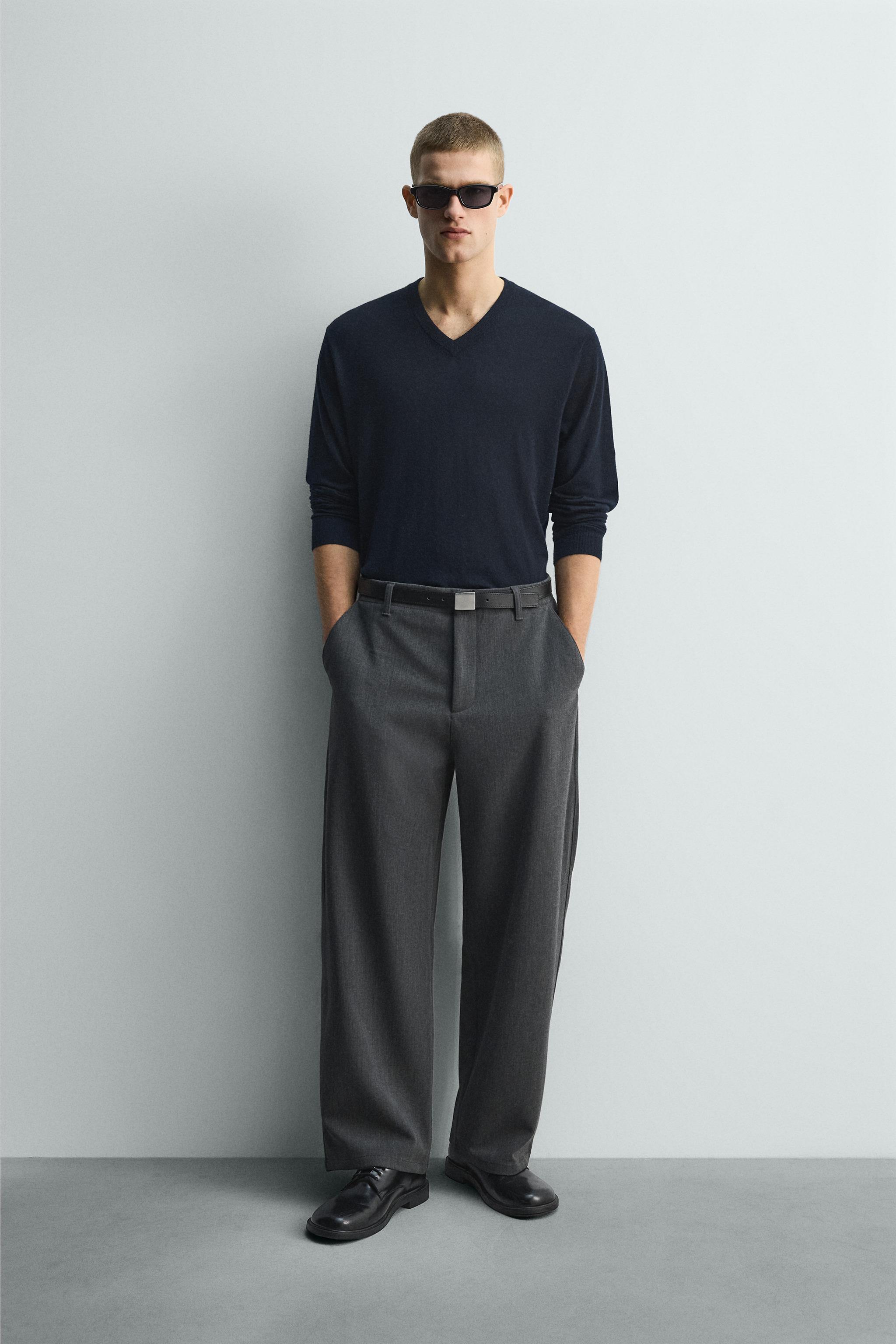 バルーンフィットテクスチャーパンツ - ダークグレー | ZARA Japan / 日本