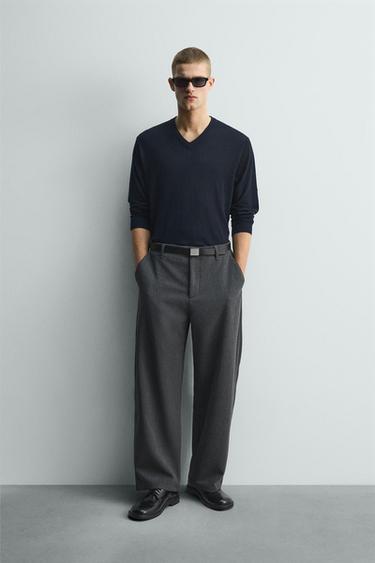 PANTALÓN BALLOON FIT ESTRUTURA - Gris escuro de Zara - Imaxe 0