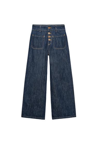 Z1975 HIGH-WAIST CULOTTE JEANS WITH BUTTONS