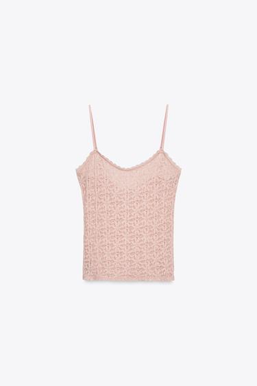 BLONDE TOP MED STROPPER - lys rosa-lys fra Zara