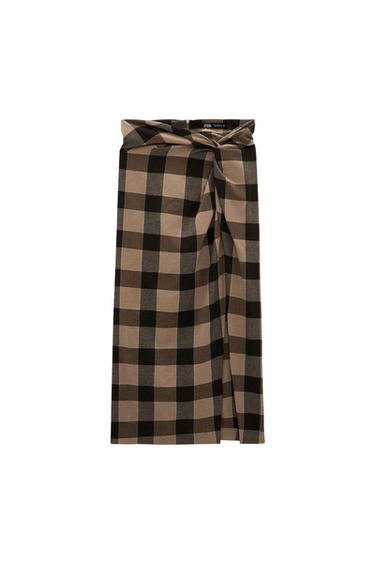 CHECKED SKIRT WITH KNOT