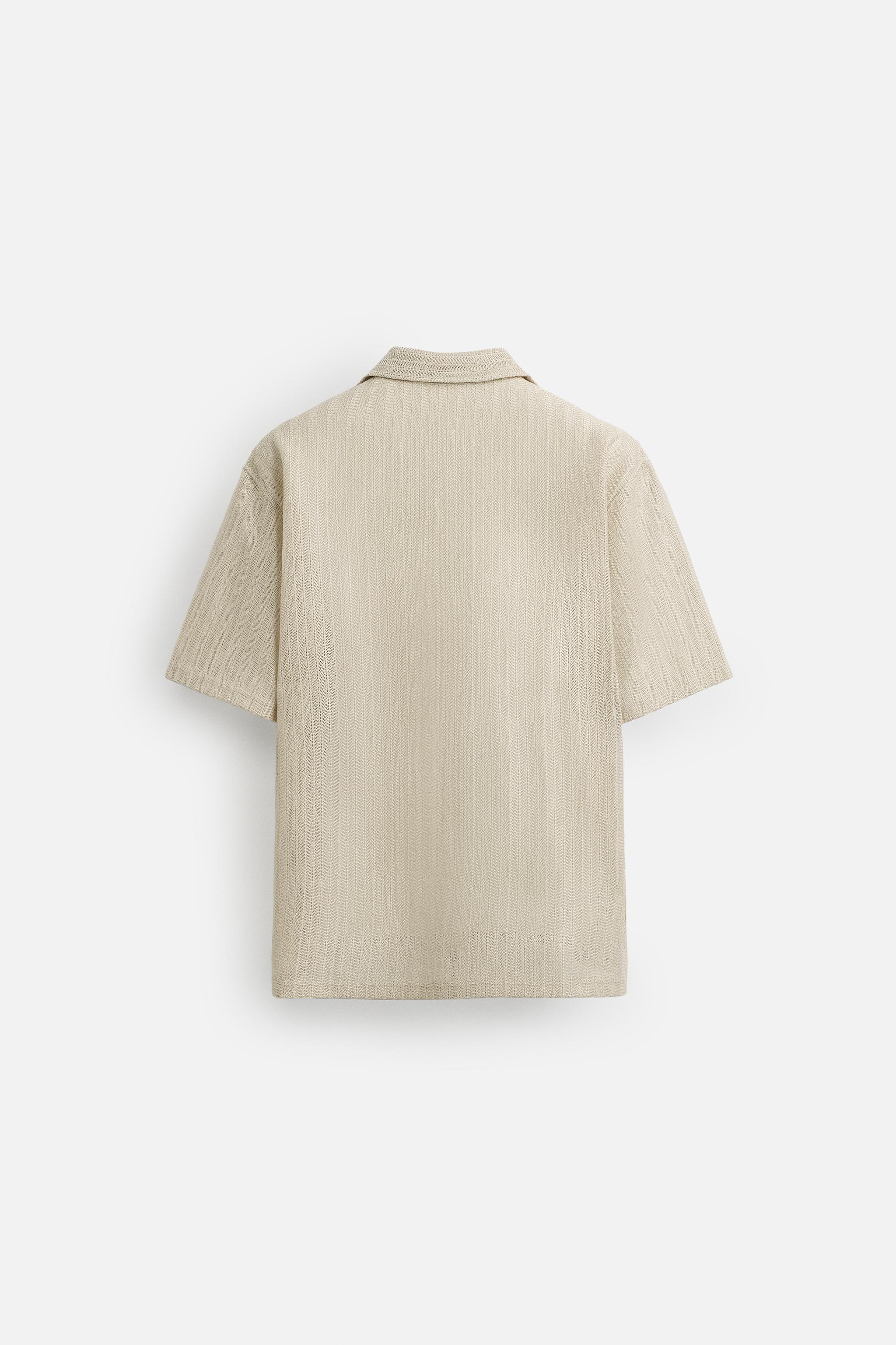 OPEN WEAVE HERRINGBONE SHIRT