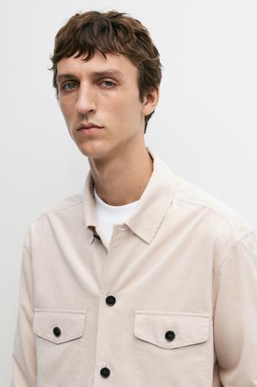 Corduroy overshirt with pocket detail — Beige 2