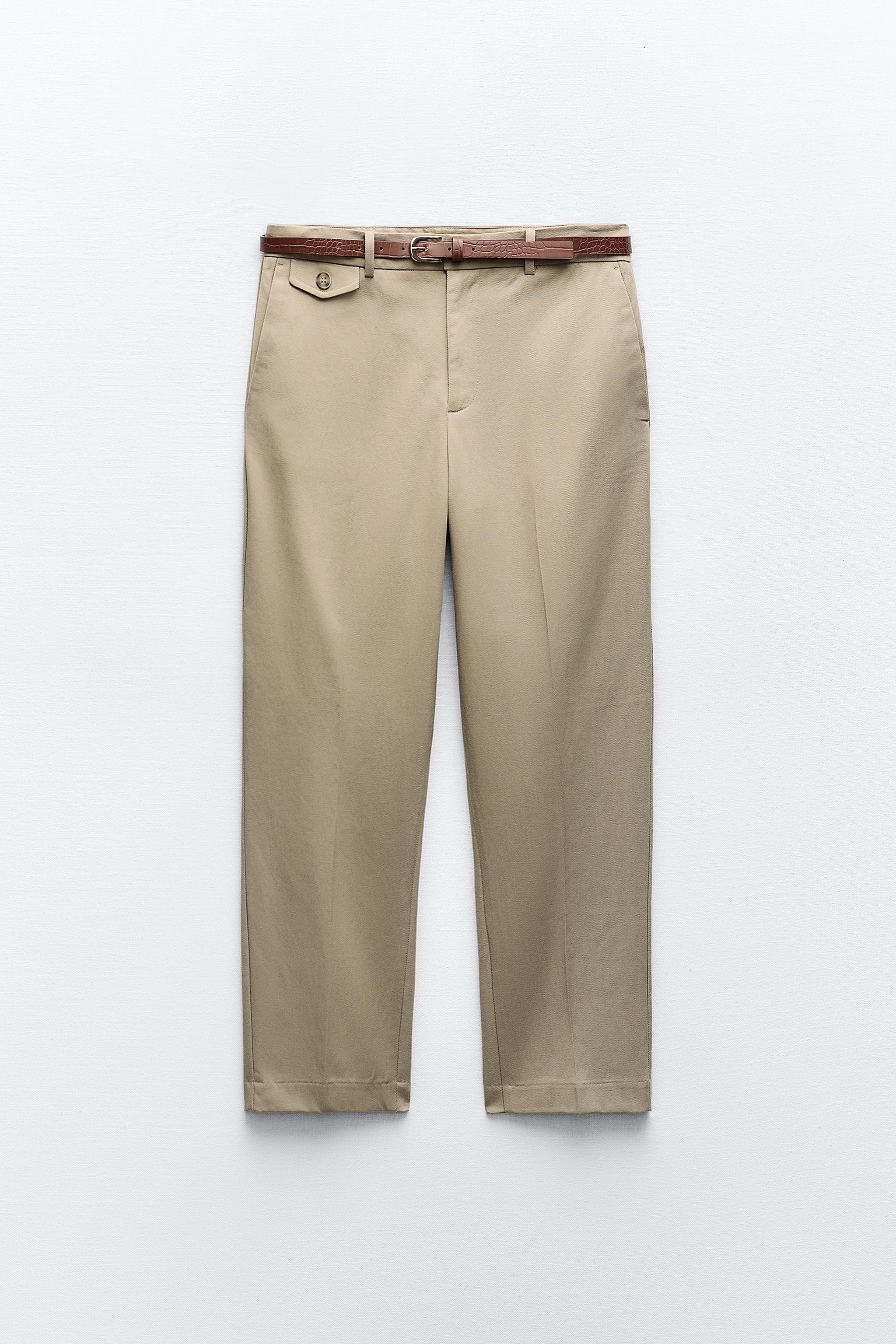 PANTALÓN CHINO CINTURÓN - Camel medio