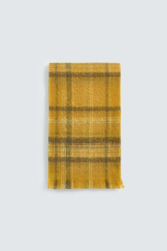 BRUSHED PLAID SCARF